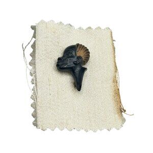 Vintage Blackamoor African Lady Plastic Pin Brooch Older Small Lapel Pin